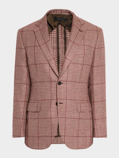 Brioni Men's Cashmere Blend Rust Plaid Sport Coat