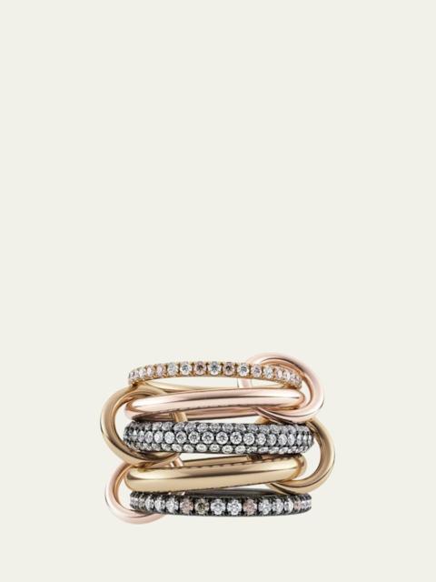 Spinelli Kilcollin Leo 18k 2-Tone 5-Link Ring w/ Diamonds