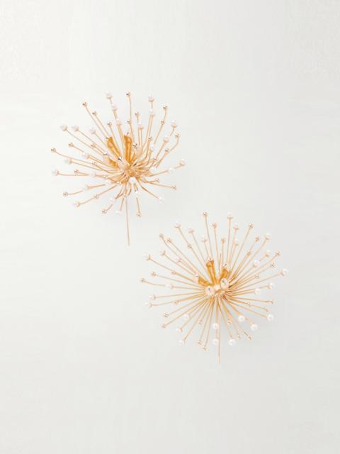 Cult Gaia Damita Gold-tone Faux Pearl Earrings