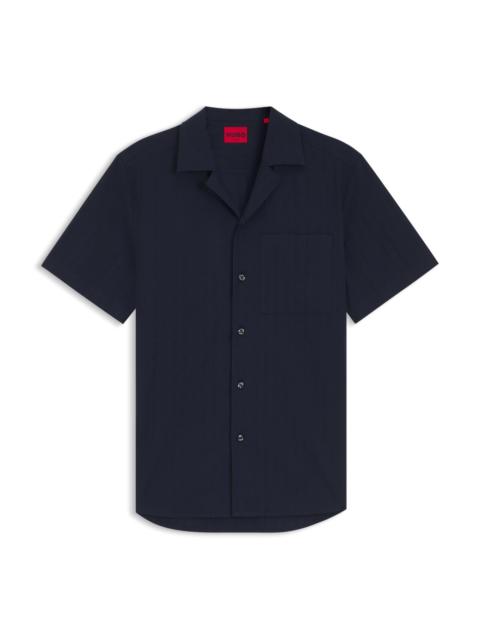 HUGO RELAXED-FIT COTTON SHIRT WITH STRUCTURED STRIPE