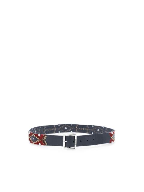 Golden Goose studded pony-hair belt