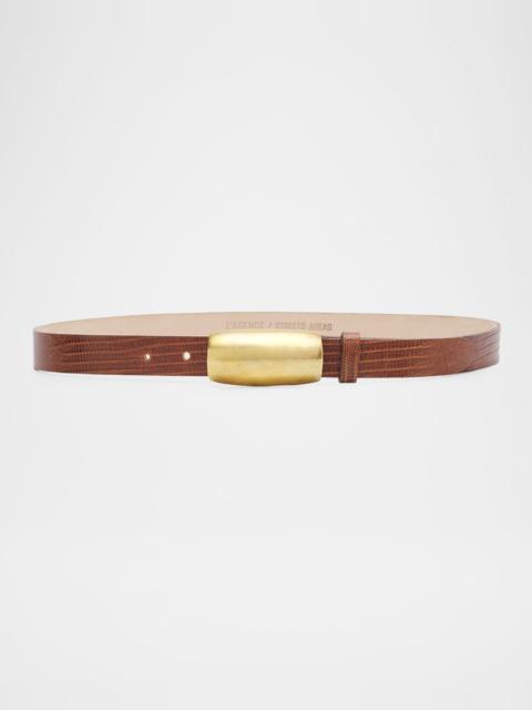 L'AGENCE x Streets Ahead Marlowe Croc-Embossed Leather Belt