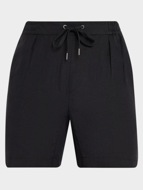 Ralph Lauren Men's Silk and Linen Double-Pleated Drawstring Shorts