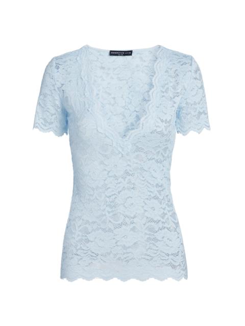 GENERATION LOVE Women's Abigail Lace V-Neck Top - Powder Blue