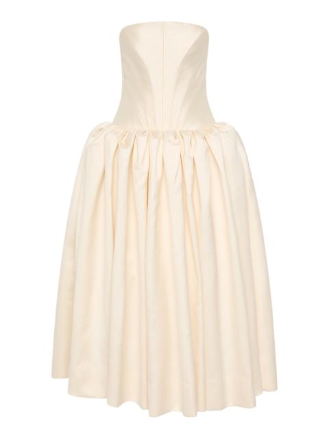 RACHEL GILBERT Kenny Strapless Silk-Wool Gown ivory
