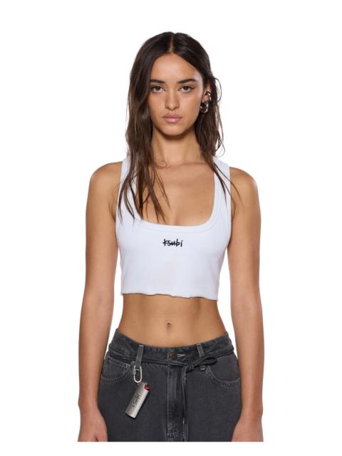 Ksubi 1999 ORIGIN CROPPED TANK WHITE