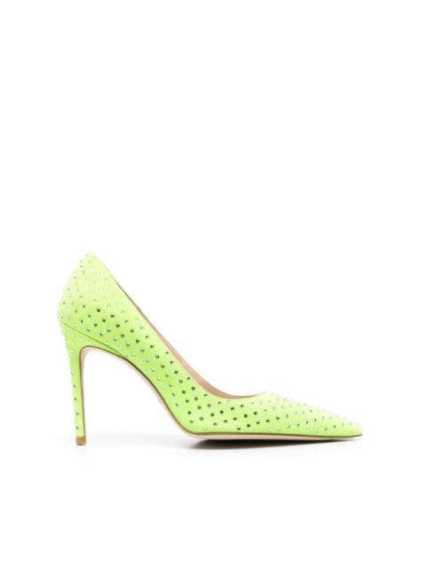 Stuart Weitzman crystal-embellished pointed-toe pumps