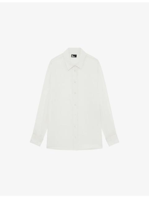 The Kooples Collared Long-Sleeve Stretch-Silk Shirt