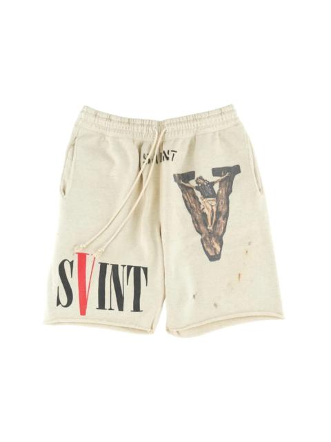 SAINT M×××××× Saint Mxxxxxx x VLONE Sweat Shorts White