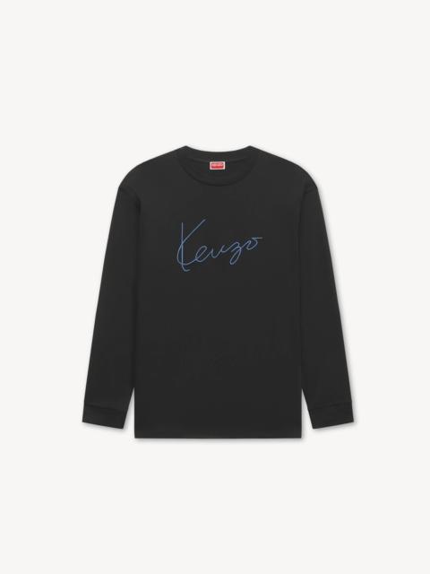 KENZO 'KENZO Signature' embroidered long sleeve T-shirt in cotton