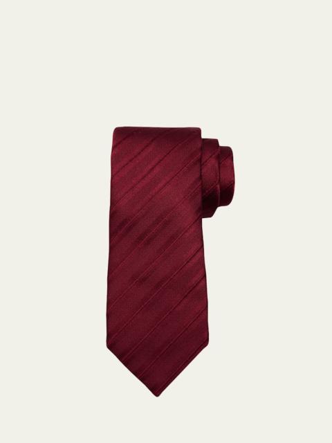 Brunello Cucinelli Men's Regimental Stripe Silk and Cotton Tie