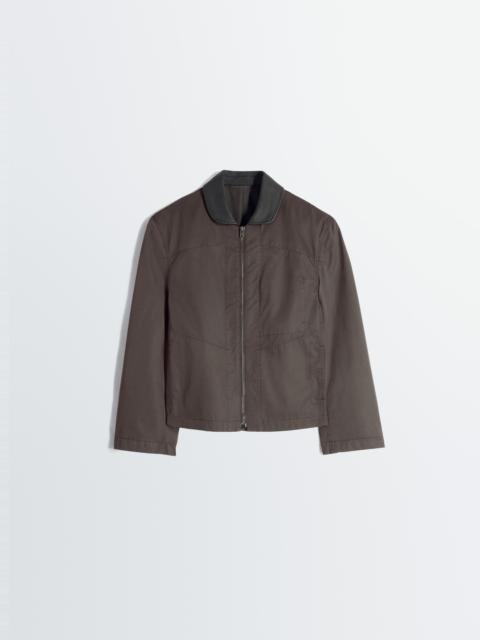 Lemaire LEATHER COLLAR BLOUSON IN COTTON TWILL