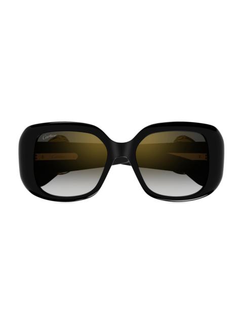 Cartier Women's 54MM Acetate Square Sunglasses - Black Grey Gradient