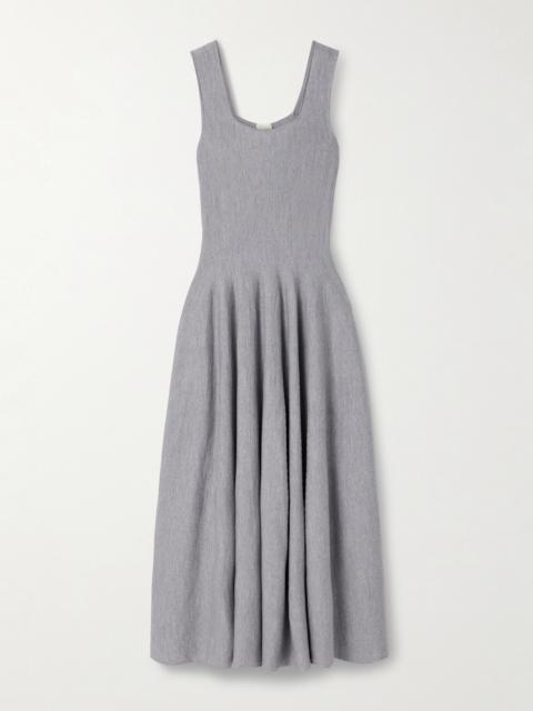 KHAITE Jodie Pleated Wool Midi Dress