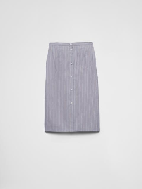 Prada Striped poplin skirt