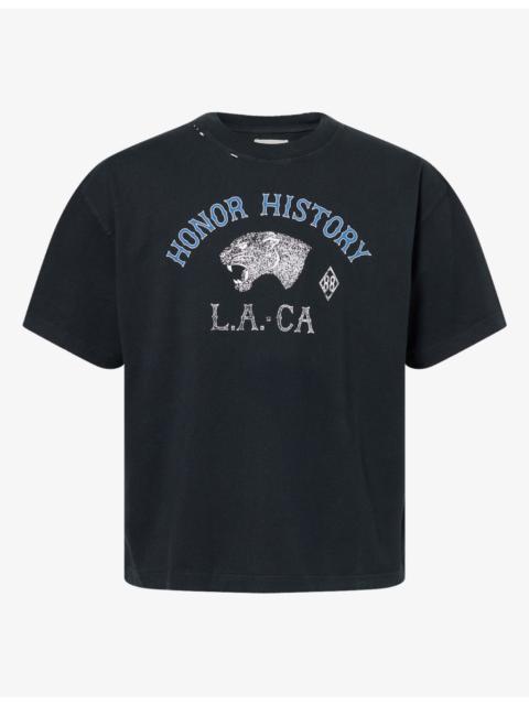 HONOR THE GIFT Honor History Distressed Graphic Cotton-Jersey T-Shirt