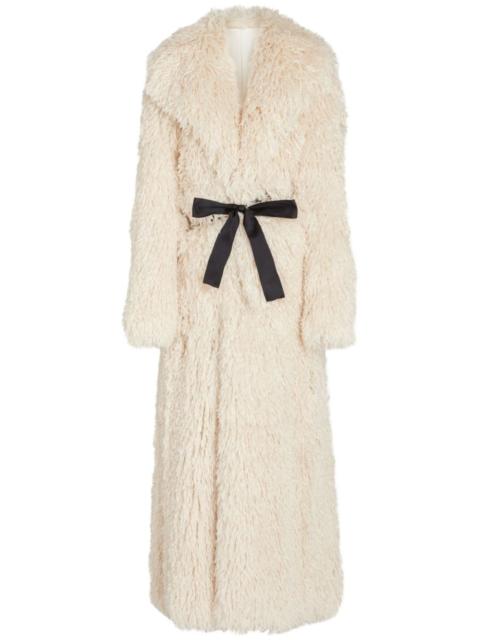 GIAMBATTISTA VALLI bow-embellished faux fur coat