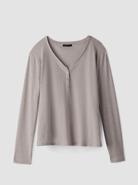 EILEEN FISHER Organic Cotton Rib V-Neck Sleep Top
