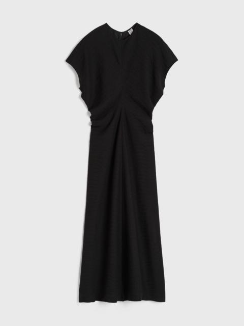 Slouch waist crinkled dress black