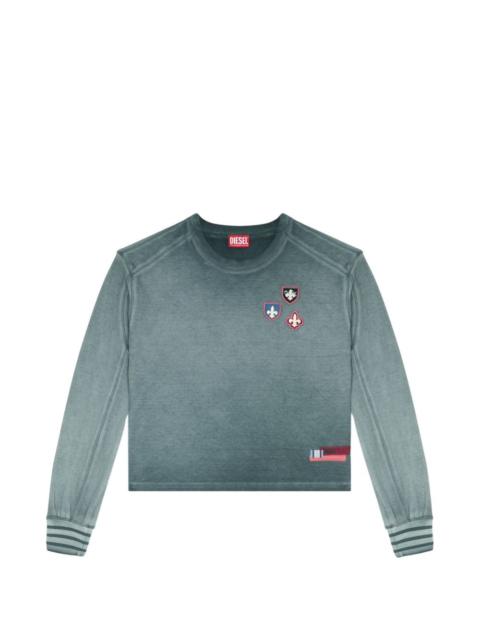 Diesel T-shirt with patches and microwaffle inserts