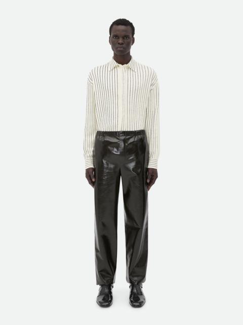 Bottega Veneta Shiny Leather Elasticated Trousers
