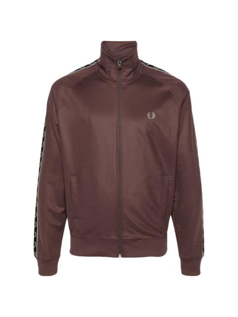 Fred Perry embroidered-logo zip up sweatshirt