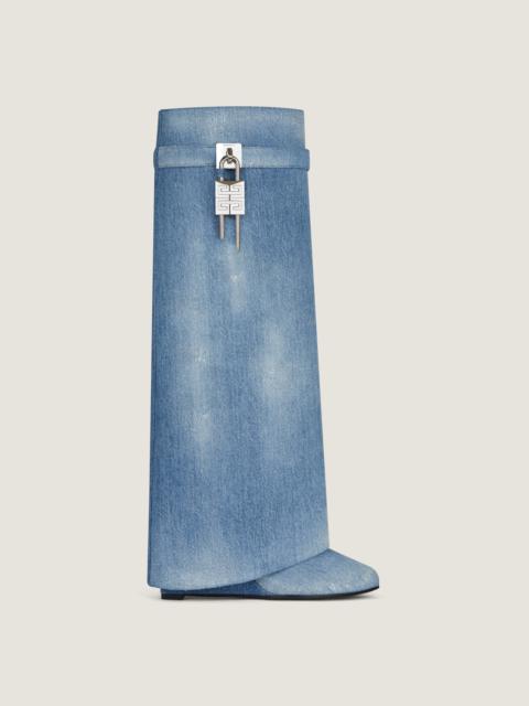 Givenchy SHARK LOCK BOOTS IN WASHED DENIM