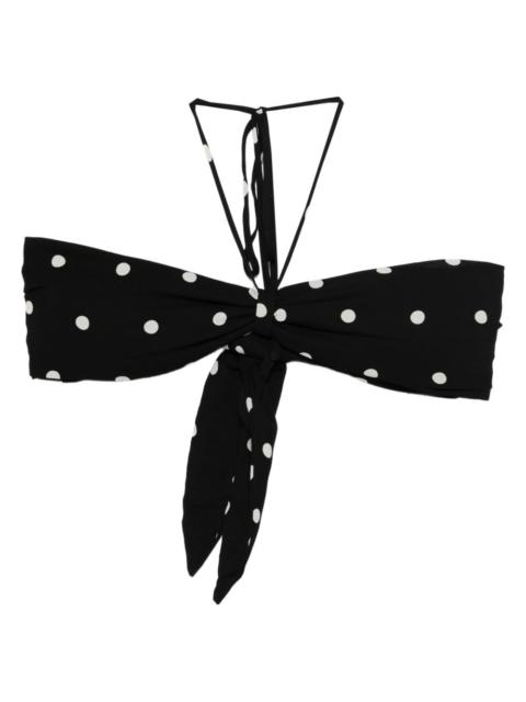 ADRIANA DEGREAS polka-dot tie-fastening bikini top