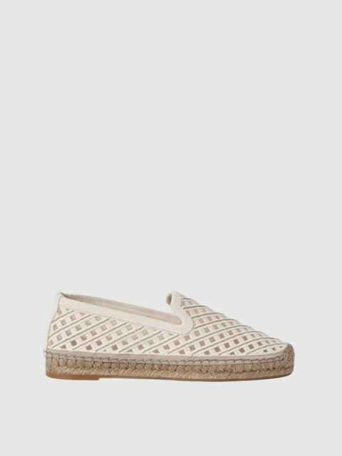 Brunello Cucinelli Precious net espadrilles in cotton and suede