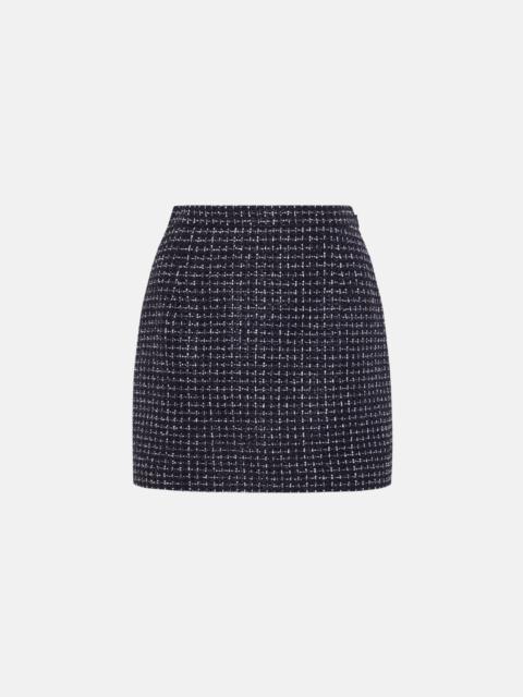 Alessandra Rich SEQUIN CHECKED TWEED MINI SKIRT