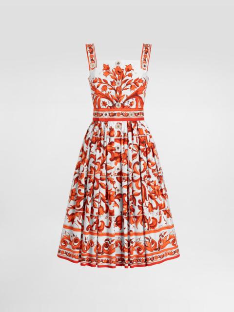 Dolce & Gabbana Majolica-print long poplin dress
