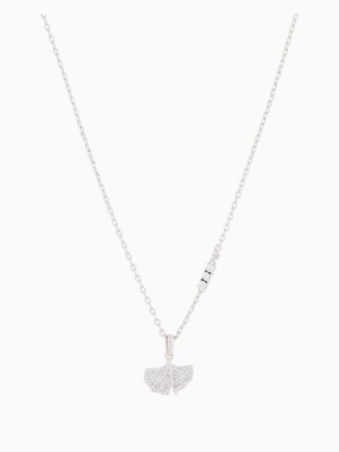 EMPORIO ARMANI SILVER-TONE BRASS PENDANT NECKLACE