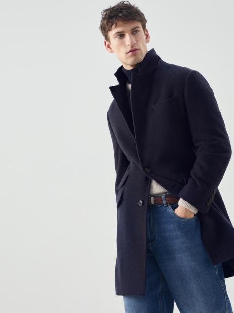 Water-resistant lightweight cashmere overcoat