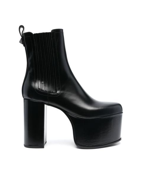 130mm leather ankle boots