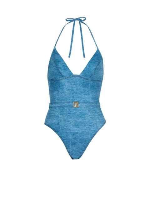 Balmain Denim one-piece swimsuit