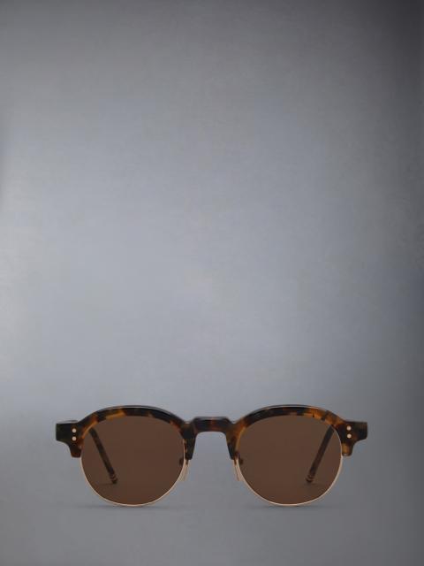 Thom Browne TOKYO TORTOISE AND 12K GOLD ACETATE AND TITANIUM OVAL SUNGLASSES