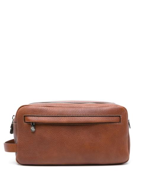Brunello Cucinelli leather wash bag
