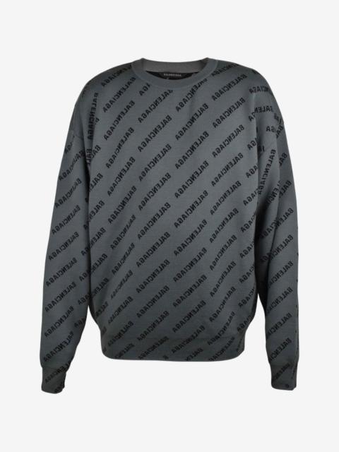 BALENCIAGA logo-print crew-neck jumper