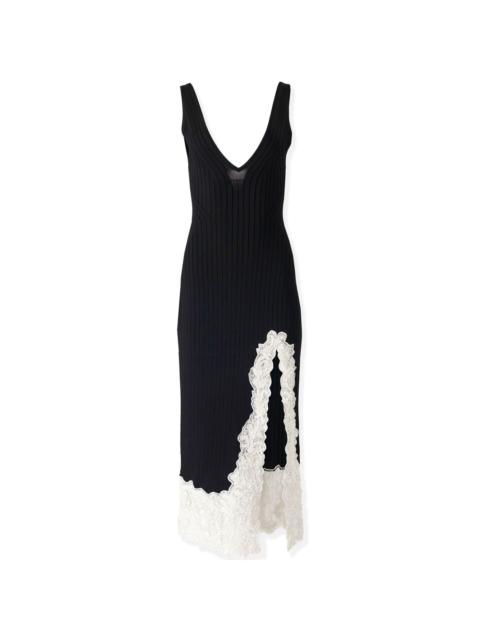 CAROLINA HERRERA lace-trim midi dress