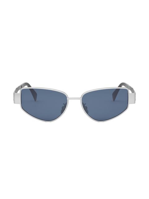 CELINE Men's Triomphe 55MM Geometric Sunglasses - Shiny Palladium