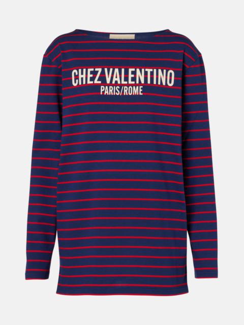 Valentino Chez Valentino striped cotton jersey top