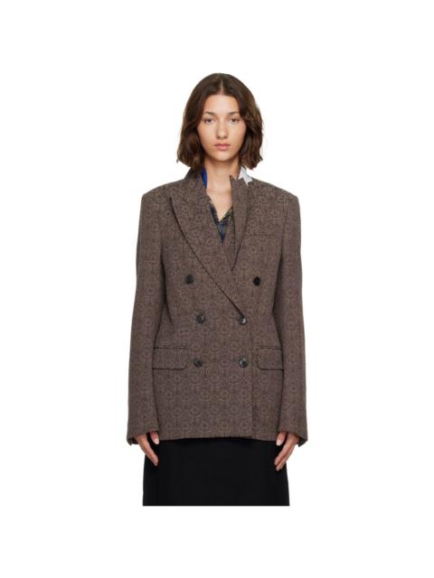 Dries Van Noten Brown Jacquard Blazer