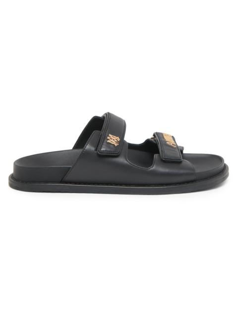 AMIRI Women's Boardwalk Leather Two-Strap Sandals - Black