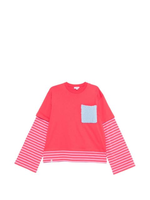 CHARLES JEFFREY LOVERBOY striped-sleeve T-shirt