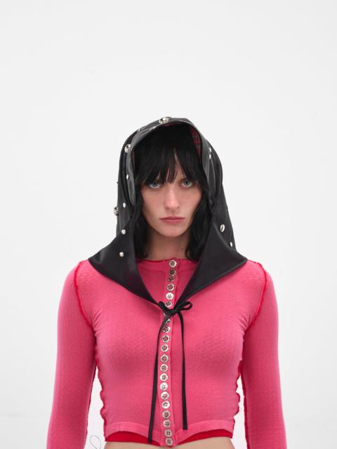 Chopova Lowena Tartan Studded Satin Rain Hat