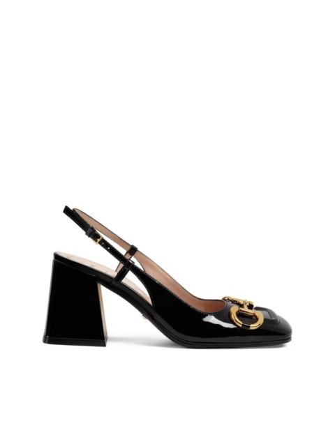 GUCCI Horsebit-buckle slingback pumps