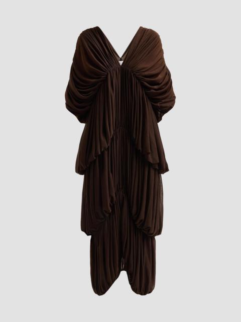RONNY KOBO Women's Damier Tiered Draped Maxi Dress - Chocolate