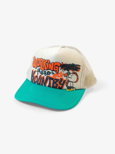 WORKING HERO Trucker Cap - Beige/Turquoise