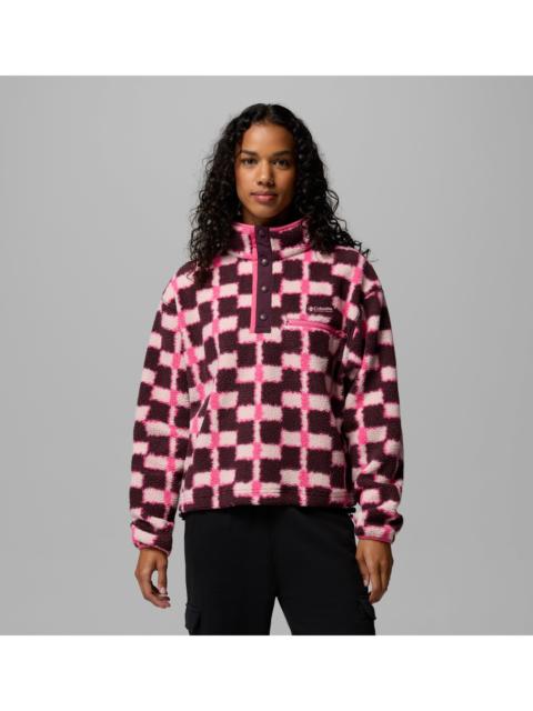 Columbia Women's Helvetia II Printed Cropped Half Snap Fleece Pullover