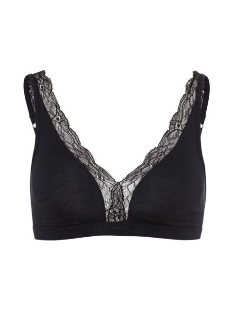 HANRO Cotton Lace Lace Trim Soft Cup Bra